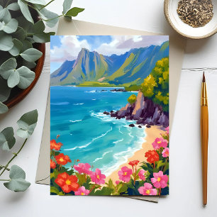 Na Pali Küste Kauai Hawaii Küstenlinie Malerei Postkarte