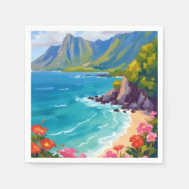 Na Pali Küste Kauai Hawaii Küstenlinie Malerei Serviette