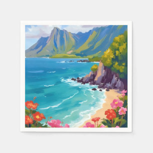 Na Pali Küste Kauai Hawaii Küstenlinie Malerei Serviette