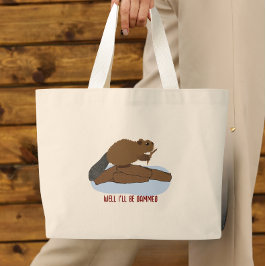 Na so was aber auch Design | Sassy Beaver Pun Jumbo Stoffbeutel