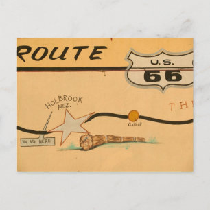 NA, USA, Arizona, Holbrook Route 66 Road mural Postkarte
