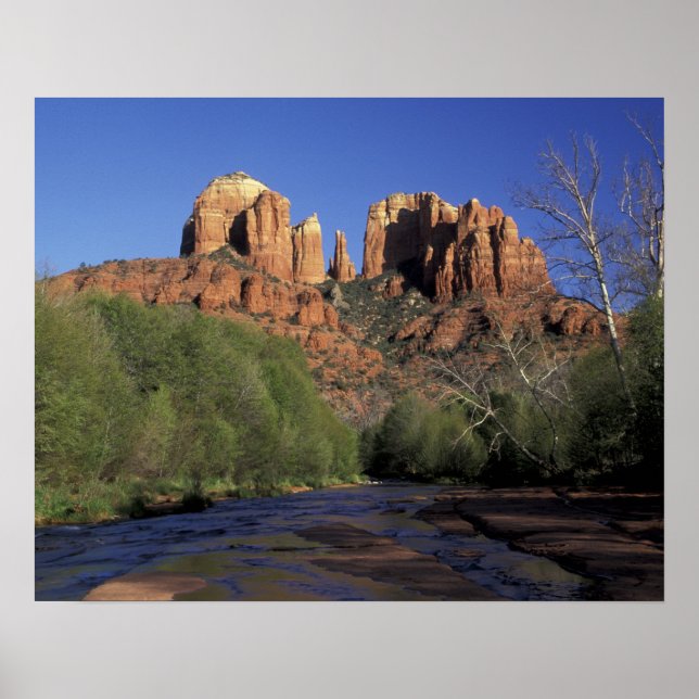NA, USA, Arizona, Sedona. Kathedrale Rock und Eich Poster (Vorne)