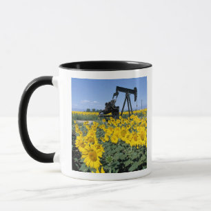 Na, USA, Colorado, Sonnenblumen, Ölbohrturm Tasse