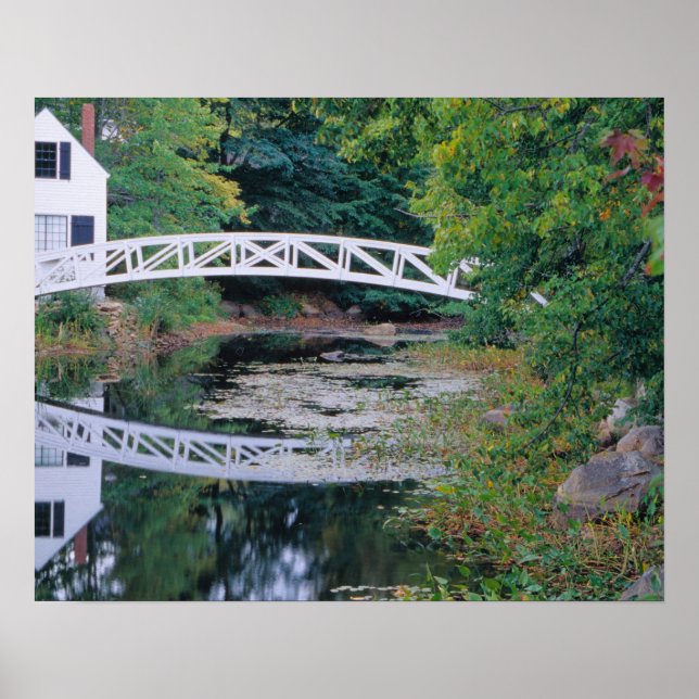 NA, USA, Maine. Brücke über den Teich in Somesvill Poster (Vorne)
