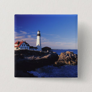 NA, USA, Maine. Leuchtturm Portland Head. Button