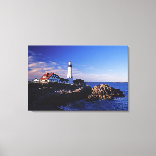 NA, USA, Maine. Leuchtturm Portland Head. Leinwanddruck (Vorderseite)