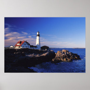 NA, USA, Maine. Leuchtturm Portland Head. Poster