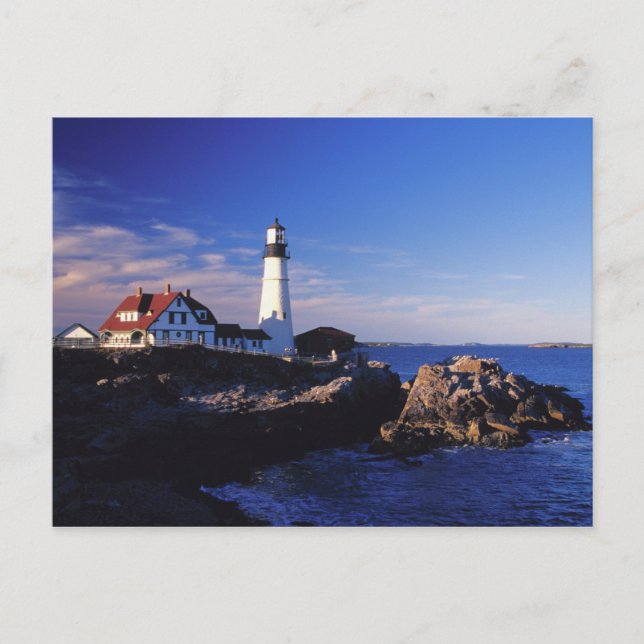 NA, USA, Maine. Leuchtturm Portland Head. Postkarte (Vorderseite)