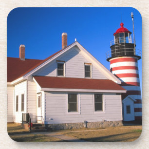 NA, USA, Maine. West Quoddy Leuchtturm in der Näh Untersetzer