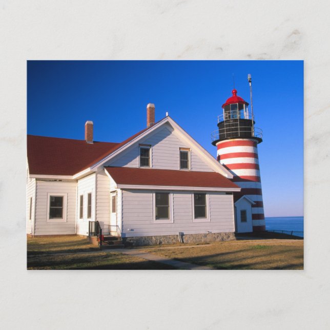 NA, USA, Maine. West Quoddy Leuchtturm in der Nähe Postkarte (Vorderseite)