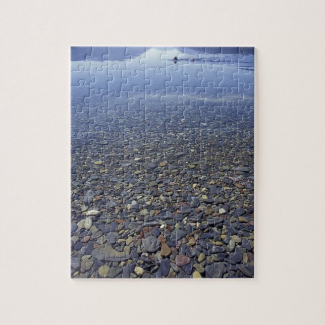 NA, USA, Montana, Glacier NP Rocks in Lake Puzzle (Vertikal)