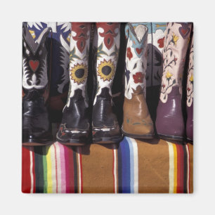 Na, USA, New Mexiko, Santa Fe. Cowboystiefel Magnet