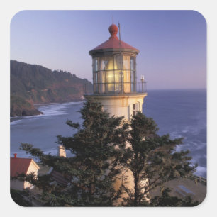 NA, USA, Oregon, Heceta Head Leuchtturm, Quadratischer Aufkleber