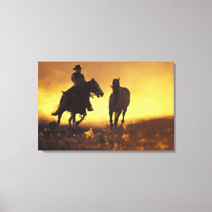 NA, USA, Oregon, Seneca, Ponderosa Ranch, Cowboy 3 Leinwanddruck