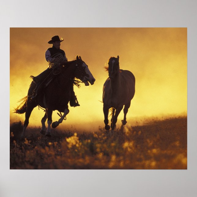 NA, USA, Oregon, Seneca, Ponderosa Ranch, Cowboy 3 Poster (Vorne)