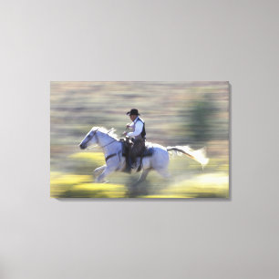 NA, USA, Oregon, Seneca, Ponderosa Ranch, Cowboy w Leinwanddruck