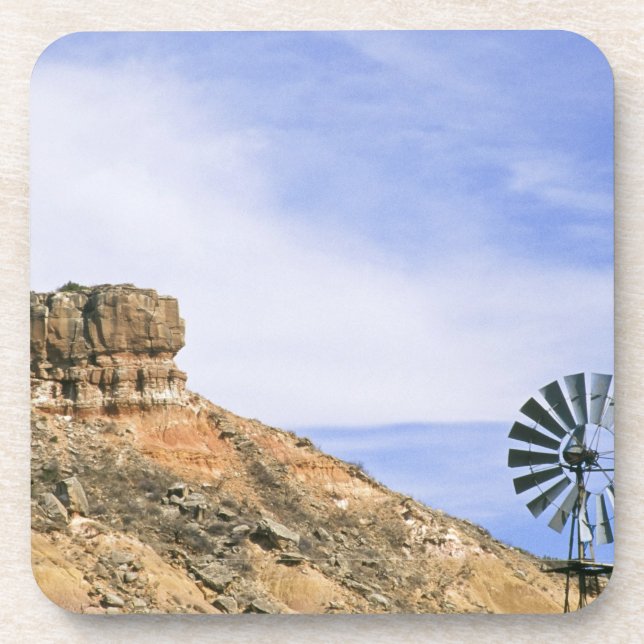 NA, USA, Texas Windmill und Klippen von Palo Duro Untersetzer (Vorderseite)