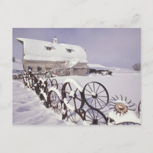 NA, USA, Washington, Uniontown, Weiße Scheune und Postkarte