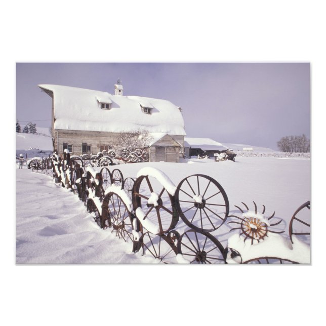 NA, USA, Washington, Uniontown, White Scheune und Fotodruck (Vorne)