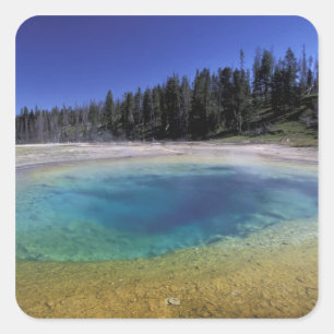 NA, USA, Wyoming, Yellowstone-Nationalpark. 2 Quadratischer Aufkleber