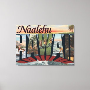Naalehu, Hawaii - große Buchstabe-Szenen Leinwanddruck