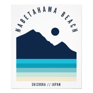 Nabetahama-Strand Shizuoka Japan Retro Vintage Fotodruck