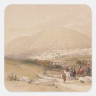 Nablous, antike Shechem, 17. April 1839, Platte 4 Quadratischer Aufkleber