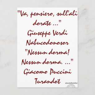 Nabucco & Turandot Postkarte