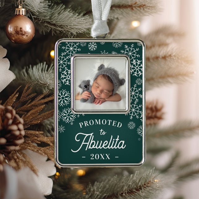 Nach Abuelita befördert | Baby Foto Oma Rahmen-Ornament Silber (Von Creator hochgeladen)