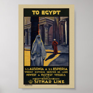 Nach Ägypten Vintage-Reiseposter 1928 Poster
