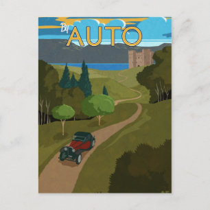 Nach Auto Postkarte