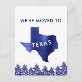 Nach Bluebonnet Staat Texas Map Neue Adresse übert Ankündigungspostkarte