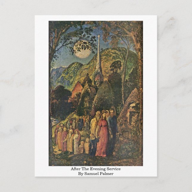 Nach dem Abend Service von Samuel Palmer Postkarte (Vorderseite)