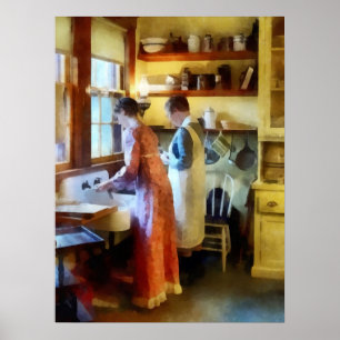 Nach dem Abendessen waschen Poster