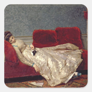 Nach dem Ball 1869 Quadratischer Aufkleber