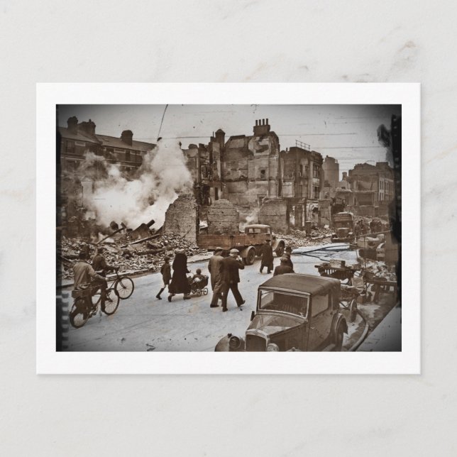 Nach dem Bombardement von London Postkarte (Vorderseite)