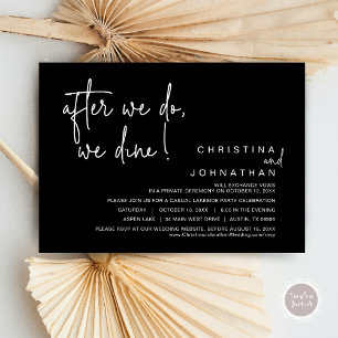 Nach dem Essen essen wir, Hochzeitsessen. Einladung