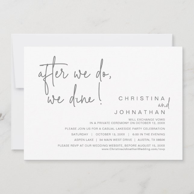 Nach dem Essen essen wir, Hochzeitsessen im Inv Einladung (Vorderseite)