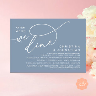 Nach dem Essen essen wir, romantisches Hochzeitses Einladung