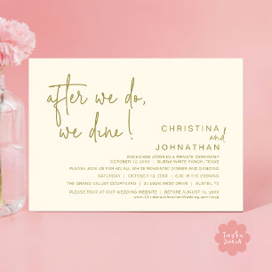Nach dem Essen essen wir, romantisches Hochzeitses Einladung