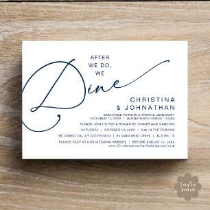 Nach dem Essen essen wir, romantisches Hochzeitses Einladung