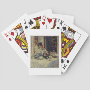 Nach dem Mittagessen in Moncia, um 1900 Spielkarten