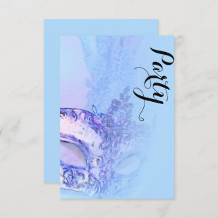 Nach dem Party Elegante Masquerade Blau und Lila Einladung