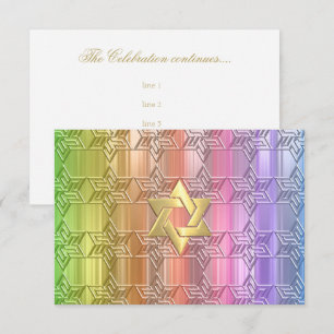 Nach dem Party farbiger Regenbogenstern Damask Einladung