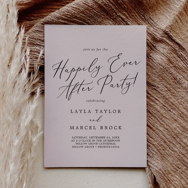 Nach dem Party glücklicherweise immer einen koordi Einladung (Wash Coordinate Blush Happily Ever After Party Invitation)