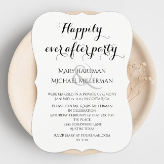 Nach dem Party Post Wedding Typografie Einladung