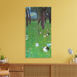 Nach dem Regen, Gartenhühner von Gustav Klimt Leinwanddruck