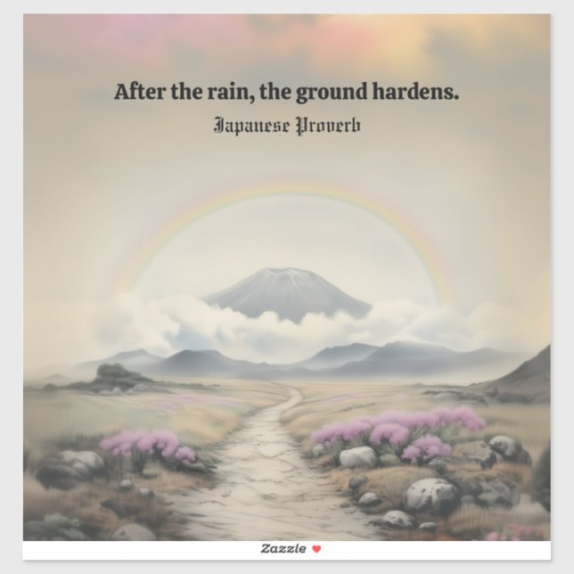 Nach dem Regen (Japanische Wasserfarbenlandschaft  Aufkleber (Blatt)