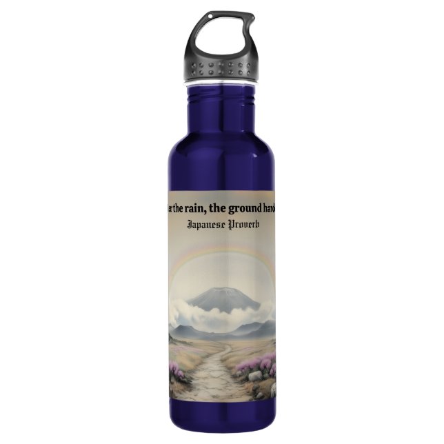 Nach dem Regen (Japanische Wasserfarbenlandschaft  Edelstahlflasche (Vorderseite)