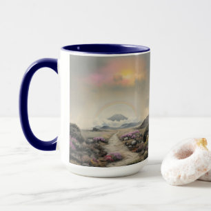 Nach dem Regen (Japanische Wasserfarbenlandschaft Tasse